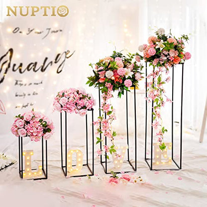 Nuptio Black Vases - 10pcs, 31.5" Tall for Wedding & Party Centerpieces - color: Black, size: 31.5 inch - 10 PCS