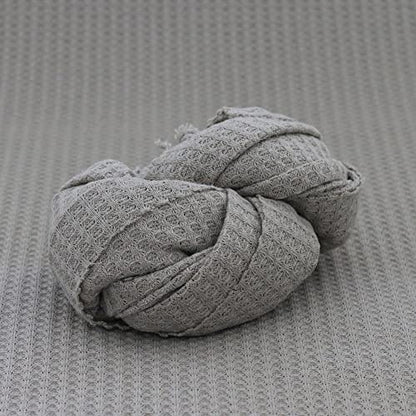 Newborn Photography Props Blanket Wrap Soft Knitted Stretch Baby Boys Girls Photoshoot Prop Cloth (Gray) - color: Gray