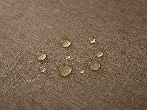 EHouseHome Faux Linen Tablecloth with Lace Trim - Waterproof/Spill Proof/Stain Resistant/Wrinkle Free/Oil Proof - for Banquet, Parties, Dinner,Kitchen,Wedding,Coffee,Holiday,Flax,Round 70Inch - color: Flax, size: 70" (Round)