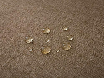 EHouseHome Faux Linen Tablecloth with Lace Trim - Waterproof/Spill Proof/Stain Resistant/Wrinkle Free/Oil Proof - for Banquet, Parties, Dinner,Kitchen,Wedding,Coffee,Holiday,Flax,Round 70Inch - color: Flax, size: 70" (Round)