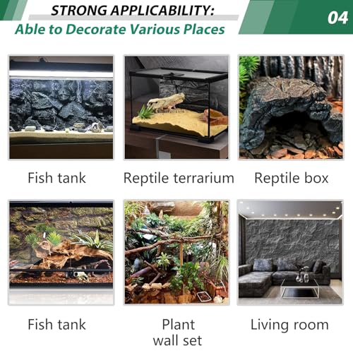 23.6x17.7in Rock Terrarium Background,3D Reptile Tank Background Board,Amphibian Stereo Backdrop Wall,Lizard Snake Gecko Spider Turtle Fish pet silo Background Decorative Panel(Grey) - color: grey 1P Big
