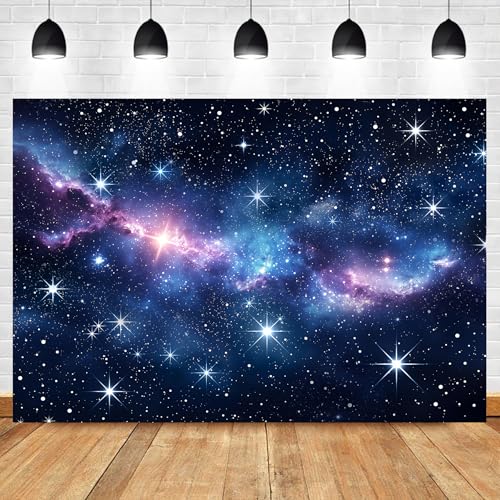 Galaxy Starry Stars Sky Backdrop 7Wx5H Feet Polyester Fabric Navy Blue Outer Space Universe Nebula Clouds Fantasy Planet Boys Kids Decoration Cosmic Photography Background Photo Shoot Props - color: E-11Galaxy1, size: 7Wx5H