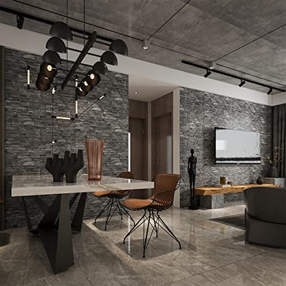 20PCS 3D Wall Panels Peel and Stick Foam 3D Brick Wallpaper Peel and Stick Black Faux Stone Wall Panel Self-Adhesive Wallpaper (20PCS, Black) - color: Black, size: 20PCS