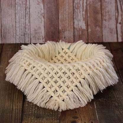 Newborn Baby Photography Props Blanket Posing Aid for Girl Boy Photo Shoot Baskets Filler Posing Stuffer Background Blanket (Cream-Coloured) - color: Cream-coloured
