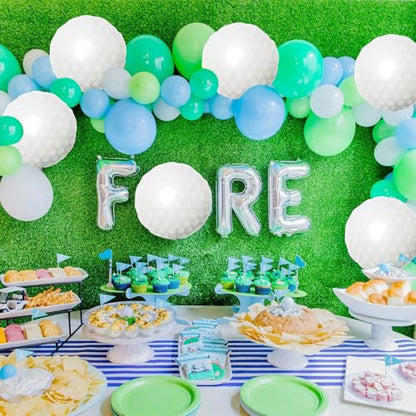 HILAVO 9PCS Golf Balloons - 18Inch Sports Aluminum Foil Balloons for Golf Themed Party Hole In One Birthday Sports Graduation Party Supplies - color: Golf Ball