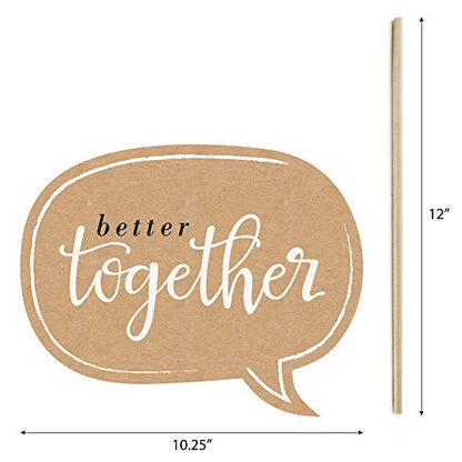 Big Dot of Happiness Better Together - Wedding Photo Booth Props Kit 20 Count