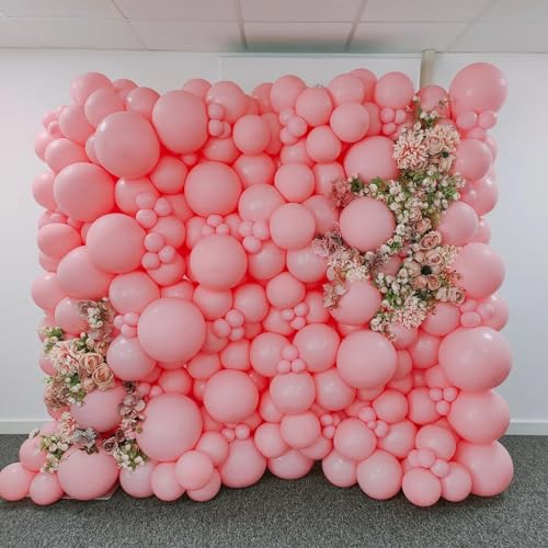 Light Pink Double Stuffed Balloons Different Size 115Pcs 5/10/12/18" Pink Balloon Arch Garland kit for Birthday Baby Shower Valentine's Day Bridal Shower Gender Reveal Wedding Mouse Party - color: Light Pink