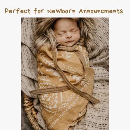 Mini Wander Swaddles for Newborns Muslin Swaddle Blankets - Breathable Soft Gender Neutral Receiving Blanket Baby Essentials | 47 x 47 Cotton - (Tapestry (Honey Gold) - color: Tapestry (Honey Gold)