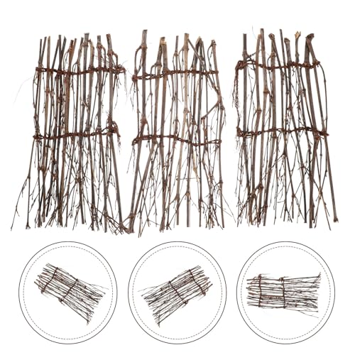 Abaodam Woven Fence Sushi Plate Decor 3pcs Set Handmade Japanese Fence Sashimi Tray Ornament for Sushi Presentation and Food Photography