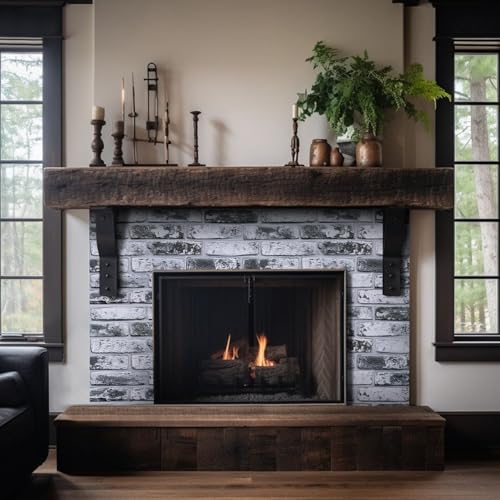 COMSTICKC 3D Gray Faux Brick Wall Panel, Peel and Stick Wall Covering, 12 Pcs of 22.8" x 11.8", Not Real Brick, UrltraLight PVC Self Adhesive Brick Decorative Tile,Paintable,Covers 22.48 sq.ft - color: Waterwash Brick
