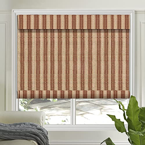 Letau No Drill No Tools Cordless Wood Window Shades Blinds, Bamboo Light Filtering Roller Shades, Color 13 - color: Color 13
