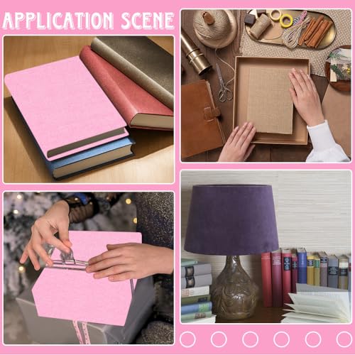 CRASPIRE 51 x 11.8 Linen Book Cloth Pearl Pink for Book Binding A4-A8 Fabric Surface Paper Backed Bookcover Album Scrapbooking Archival DIY Covering Protector Bookcloth Bookbinding Supplies - color: Pearl Pink Linen 51 X 11.8"