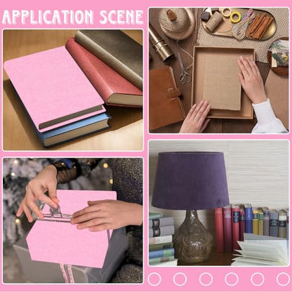 CRASPIRE 51 x 11.8 Linen Book Cloth Pearl Pink for Book Binding A4-A8 Fabric Surface Paper Backed Bookcover Album Scrapbooking Archival DIY Covering Protector Bookcloth Bookbinding Supplies - color: Pearl Pink Linen 51 X 11.8"
