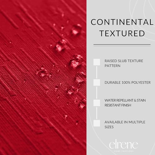 Elrene Home Fashions Continental Solid Texture Water, Stain & Wrinkle Resistant Tablecloth, 70" Round, Red - color: Red, size: 70" (Round)