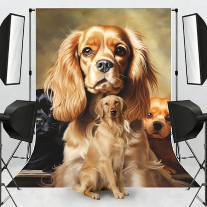 Cocker Spaniel Backdrop Background for Photography 5x7ft Photobooth Professional Photo Backdrop Curtains Video Photography Studio Photo Backgrounds Banner Booth Background Screen Parties - color: Cocker Spaniel