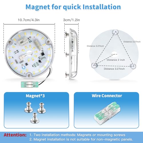 4 Inch Ceiling Fan LED Light Replacement, 18W 2200LM 3000K 4000K 5000K LED Ceiling Fan Light Kit, Ceiling Fan Light Kit Replacement, 120V, CRI90, Dimmable - color: 3CCT 3000/4000/5000K