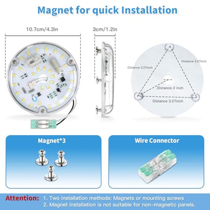 4 Inch Ceiling Fan LED Light Replacement, 18W 2200LM 3000K 4000K 5000K LED Ceiling Fan Light Kit, Ceiling Fan Light Kit Replacement, 120V, CRI90, Dimmable - color: 3CCT 3000/4000/5000K