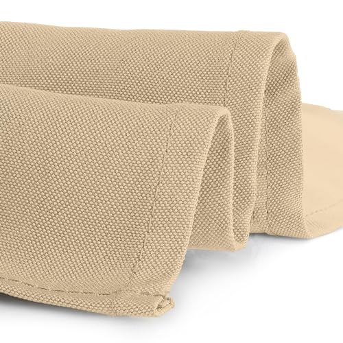 Gee Di Moda Cloth Napkins - 17 x 17 Inch Beige Dinner Napkins - Set of 12 Soft & Absorbent Washable Fabric Cloth Table Napkins with Hemmed Edges for Hotel Restaurant, Holiday Parties & Wedding - color: Beige