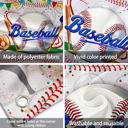 Baseball Birthday Backdrop Baseball Sports Theme Photography Background Sport Themed Party Decorations Banner for Baby Shower Kids Boys Teenager Photo Booth Studio Props 9x6ft FU051DX - size: 9x6ft