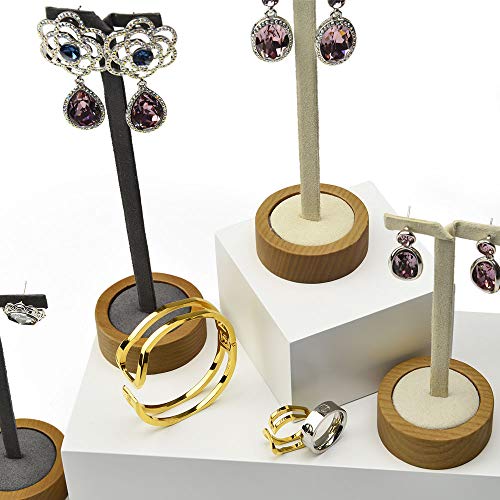 2 Pcs Earrings Display Stands Solid Wood Display Stand Earrings Jewelry Display Photograph (WSM02302) - color: WSM02302