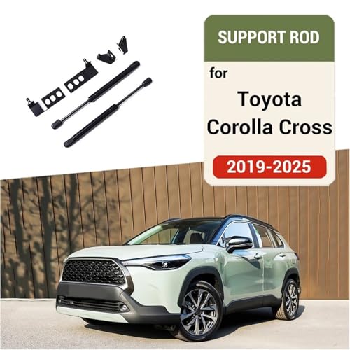Car Bonnet Hood Cover Lift Support Spring Shock Strut Bars Hydraulic Rod Compatible With Toyota Corolla Cross 2019-2025(Carbon blue) - color: Carbon blue