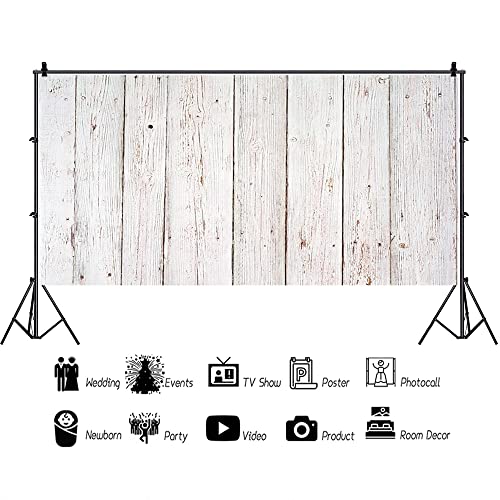AOFOTO 20x10ft Vintage Wooden Grain Plank Photography Background Old Wood Board Flat Lay Backdrop for Products Display White Hardwood Weathered Panel Kid Baby Portrait Photoshoot Studio Props Vinyl - size: 20x10ft