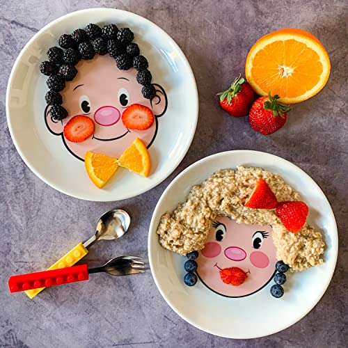 Genuine Fred MS. FOOD FACE Kids' Ceramic Dinner Plate - style: MRS. FOOD FACE