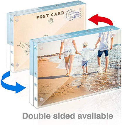 TWING 3.5x5 Inch Acrylic Picture Frames,20MM Thicknes Double Sided Magnetic Clear Photo Frame, HD Frameless Magnetic Photo Frame Display for Desktop Gift Ideal, Cleaning Cloth Included - size: 3.5x5" 1pack