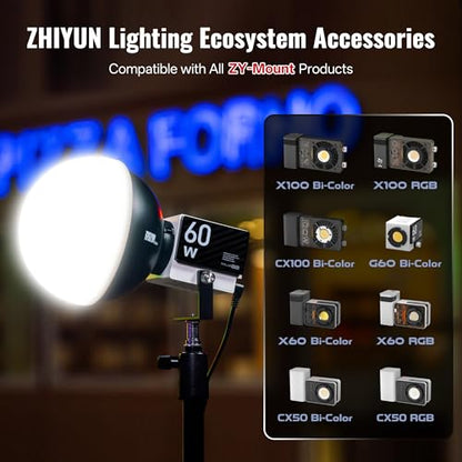 ZHIYUN Mini Dome Diffusion Softbox ZY Mount [Official] Quick Folding Quick Set Up with Diffusers/Honeycomb Grid Compatible with X100 X60 Series CX100 G60 CX50 Soft Light Video Recording Portraits - style: Mini Lantern Softbox