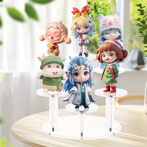 Jusalpha Acrylic Display Stand, 6 Tier Round, Clear Organizer for Jewelry, Funko POP Figures, Perfume, Cupcake, Countertop Decoration (6 Tier) - size: 6 Tier