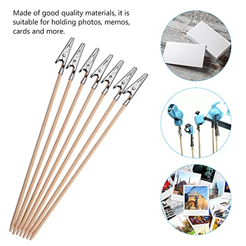 EXCEART 100 Pcs Bamboo Stick Crocodile Clip Alligator Clips Models Crocodile Clamps Stick DIY Card Photo Memo Clip Place Card Holders Modeling Tool Bamboo Skewer DIY Accessories Menu Metal