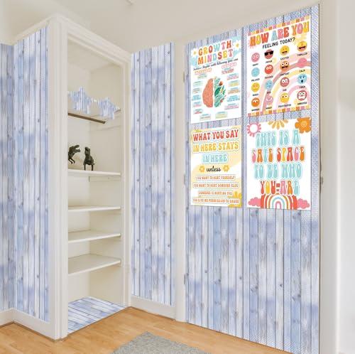 Inkspire Beach Wood Bulletin Board Paper Roll,14.8FTx47IN Large Reusable Waterproof Erasable Classroom Wall Background Backdrop Paper,Fade-Resistant Fabric Wrapping School Decors Teacher Supplies - color: Beach Wood