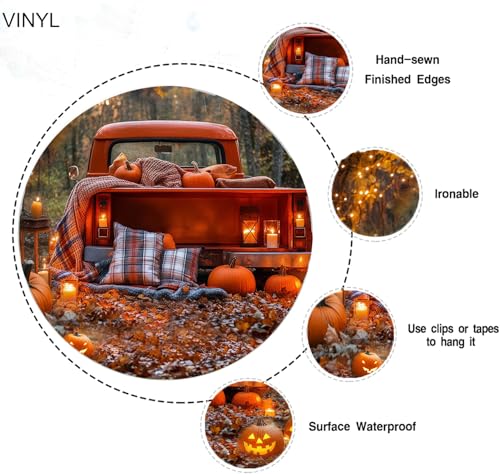 7x5ft Fall Backdrops for Photography, Autumn Backdrop, Pumpkin Patch Background, Harvest Friendsgiving Back Drop, Happy Thanksgiving Festival Photo Booth Props