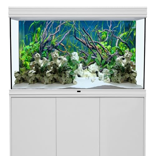 AWERT 60x24 inches Tropical Fish Tank Background River Bed & Lake Aquatic Plant Undersea Tree Branch Aquarium Background Vinyl - size: 60x24in/150x60cm