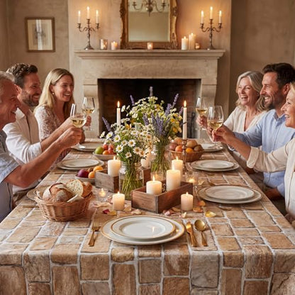 Tegeme 100 ft x 54 Inch Rustic Brick Stone Wall Backdrop Roll Ancient Plastic Brick Wall Tablecloth Wallpaper Scene Setter Photography Backdrop for Medieval Party Decor - size: 100 ft, style: Rustic Brick