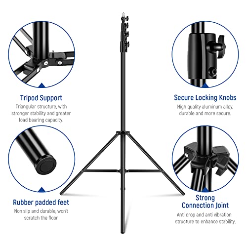 NEEWER 13ft/4m Air Cushioned Light Stand, Heavy Duty All Metal Photography Tripod Stand with 1/4” to 3/8” Reversible Spigot, 3 Way Mounting Interface & Metal Locking Knobs, Max Load 6.5lb/3kg - size: 400cm