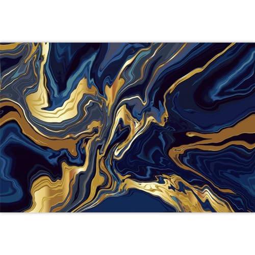 12x8ft Polyester Marble Backdrops Blue Golden Marble Backdrop Abstract Art Aesthetics Texture Marble Photography Background Modern Gradient Bday Wedding Party Banner Blogger Pictures Props - size: 12X8FT