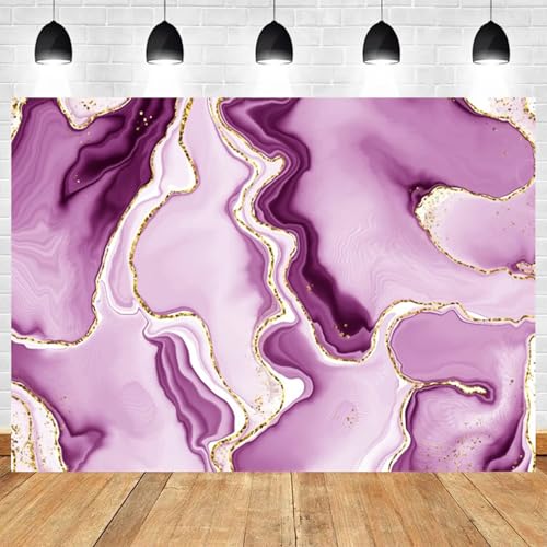 5x3ft Purple Marble Backdrop with Gold Foil Abstract Fluid Art Background for Photography Party Decorations Wall Art Boho Aesthetic Backdrop - color: Color 24, size: 5x3ft