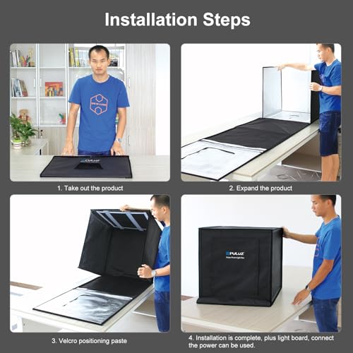 PULUZ Light Box 24x24in, Portable Photo Studio Light Box with 120 LED Lights ＆6 Color backdrops Professional Photography Lighting Tent Kit for Big Product Photography Lightbox - color: 23.6x23.6x23.6in