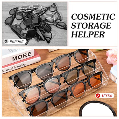 Jetec 2 Pcs Acrylic Card Display Stand Versatile Display for Trading Cards Greeting Card Sunglasses Organizer Nail Polish Holder Essential Oils Cosmetic Cases Eyewear Rack(3 Tiers Style) - style: 3 Tiers Style
