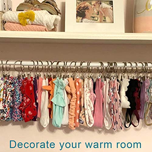 WeeksEight 20 Pack Bronze Curtain Rings with Clips, Curtain Hooks Hangers Clip Rings for Hanging Drapes Bows Hat, Drapery Rings 1.77 in I D, Fits up to 1.5 in Diameter Curtain Rod. - color: Bronze, size: 1.7" I D Set of 20