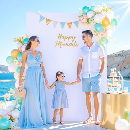 Square Arch Backdrop Covers 6.6FT x 5.2FT White Wedding Arch Cover Stretchy Backdrop Fitted Balloon Arches Covers Spandex for Birthday Party Baby Shower Anniversary Ceremony Banquet Decoration - color: White