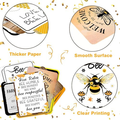 WERNNSAl 9PCS Bee Birthday Party Decorations - Honey Bee Signs Decoration for Kids Girls Farm Bee Birthday Party Funny Bumble Bee Hive Decor for Happy Bee Day Baby Shower Supplies Bee Sign Posters on Garden Home Yard Wall Decor - style: Bee A002