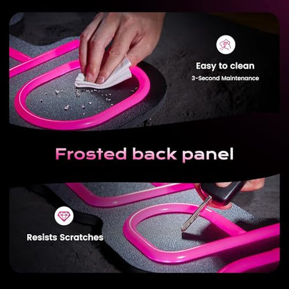 24 inch Neon Open Signs for Business, Open Sign with Textured Backboard LED Anti-Scratch Easy Dedust Neon Light for Business(Pink) - color: Pink