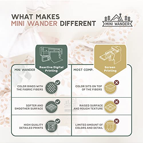 Mini Wander Swaddles for Newborns Muslin Swaddle Blankets - Breathable Soft Gender Neutral Receiving Blanket Baby Essentials | 47 x 47 Cotton - Leaves (Amber) - color: Leaves (Amber)