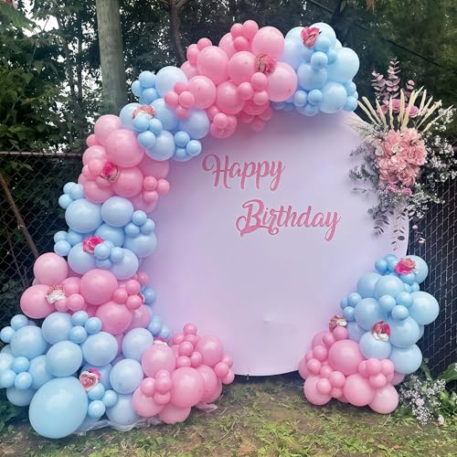 Gender Reveal Balloons, 12 Inch Pink Blue Latex Balloon, Baby Pink and Light Blue Party Helium Balloons for Boys or Girls Baby Shower Gender Reveal Party Decorations Birthday Wedding Supplies - color: Blue Pink