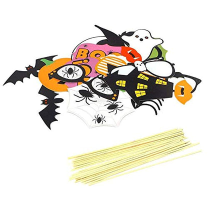 Soochat Halloween Photo Booth Props DIY Kit Scary Hocus Pocus Photo Booth Props for Dress Up Halloween Party Costumes Accessories 22 Pcs