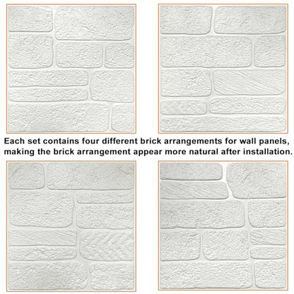 YU LI 3DH 3D Wall Panels Peel and Stick Faux Stone Wall Panel White 20-Pack Faux Brick Self-Adhesive Wallpaper 3D Foam Brick Wallpaper - color: Gray, size: 20PCS