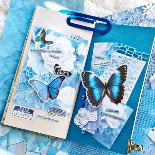 PRSTINCOL 90 Sheets Scrapbook Paper with Mesh Fabric,6 Pack Aesthetic Assorted Paper for Scrapbooking, Scrapbook Supplies DIY Crafts and Card Making,7.1x5.1 Inch - color: MushPaper6in1