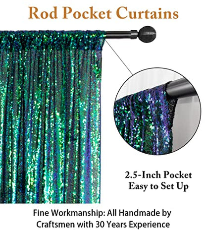 ShinyBeauty 5FT x 7FT Iridescent Green Sequin Backdrop Curtain | Sparkly Photo Background | Perfect for Photography, Weddings, Baby Showers & Birthday Parties | Durable & Elegant Drapes - color: Iridescent Green, size: 5FTx7FT